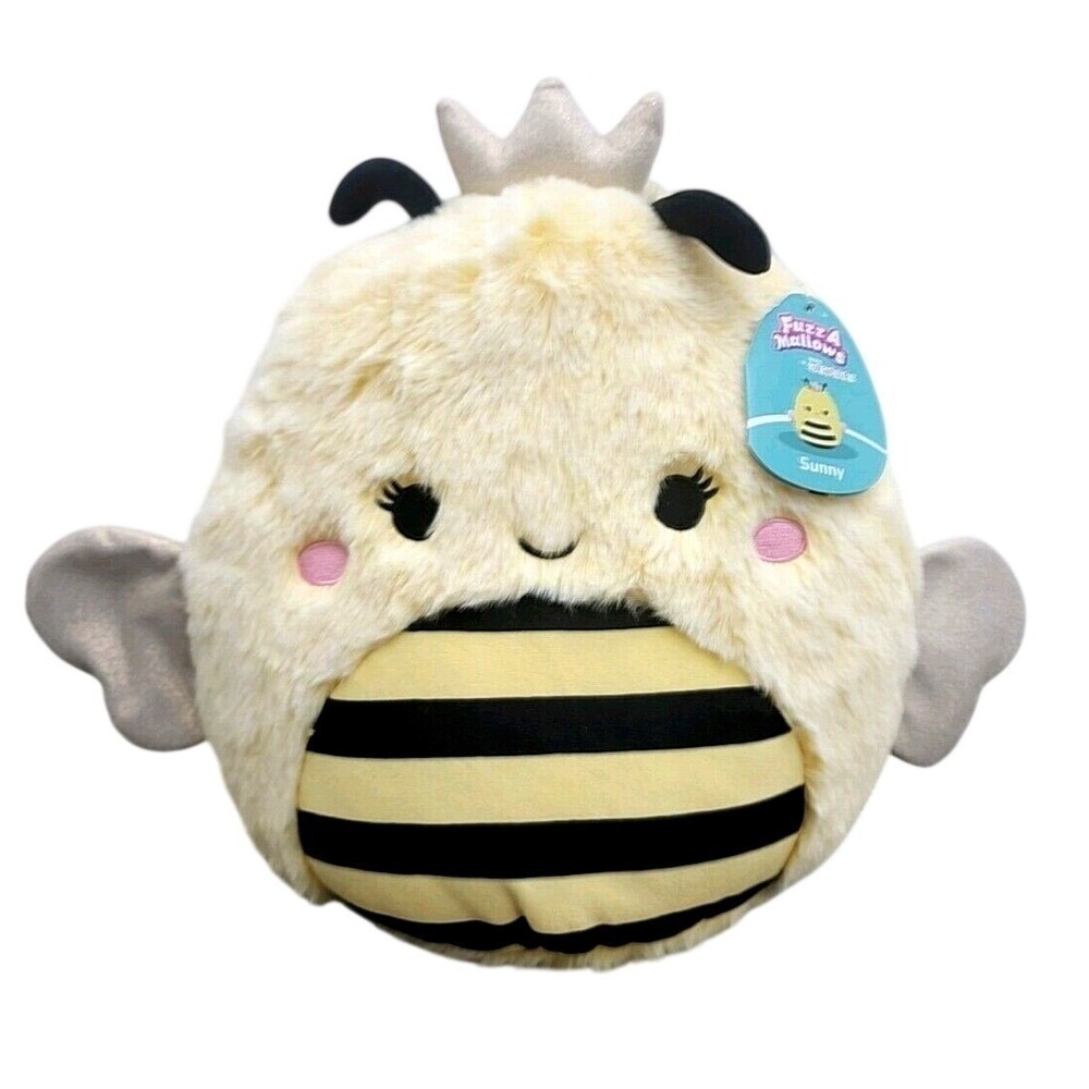 BNWT Squishmallows Sunny Bee Plush Toy Crown Wings Stuffed Animal 7 Inch
